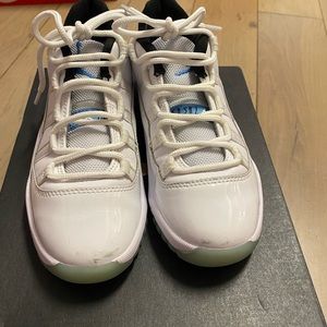 Baby blue and white patten leather boys Jordan’s